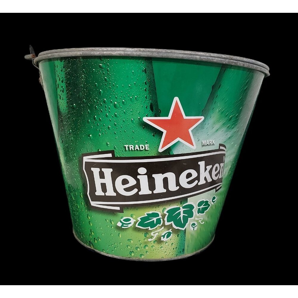 Medal Heineken Beer Ice Bucket with Handle 9 x 7 Inch Summertime Beachcore - Picture 2 of 8